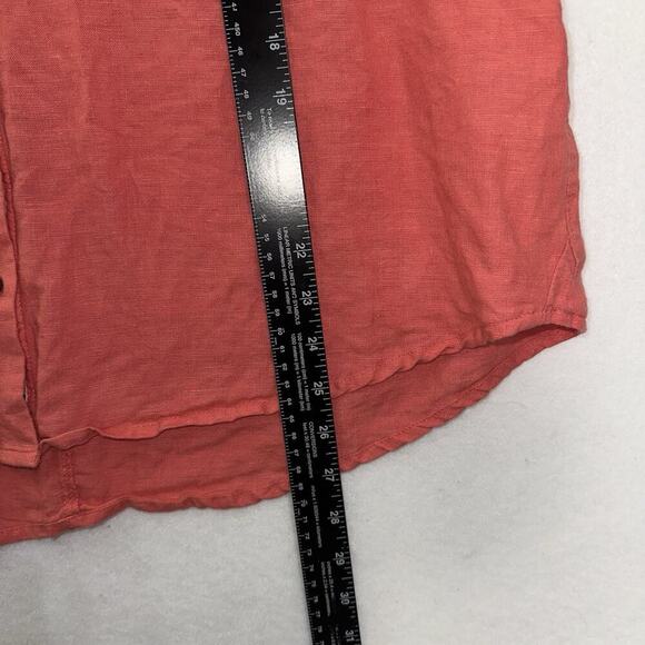Sundance Button Front LinenTop Womens Large Coral Preppy Quiet Luxury - Picture 10 of 11